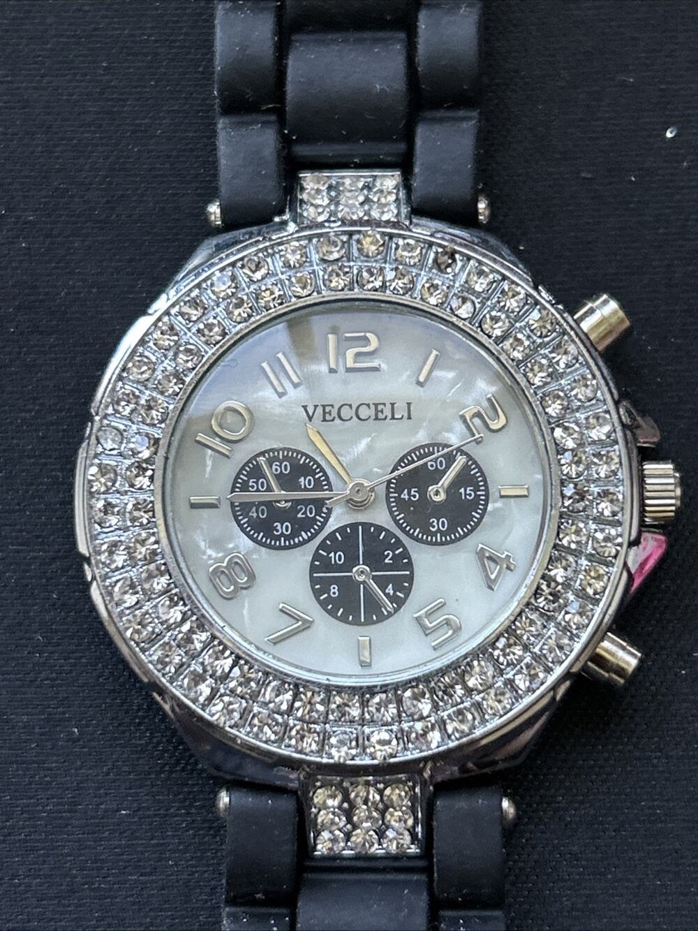 Vecceli Silver Tone Pearlized Dial Women’s Quartz Watch